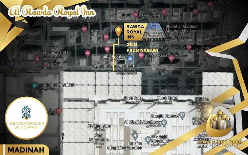 Lokasi Jarak Rawda Royal Inn Nabawi