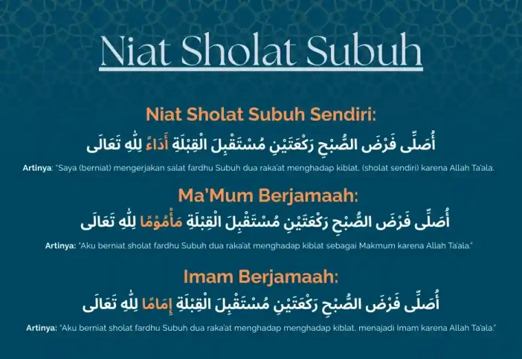 Niat Sholat Subuh Sendiri Berjamaah Makmum Imam