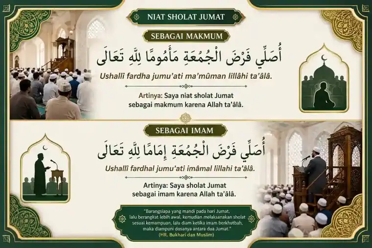 Niat Sholat Jumat Bacaan Niat Sholat Jumat Mamum dan Imam