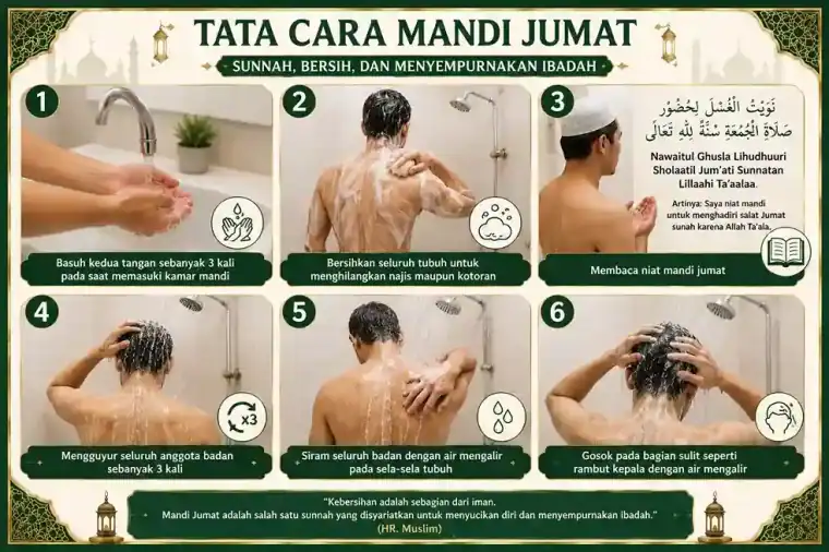 Cara Mandi Jumat Sunnah Laki-laki
